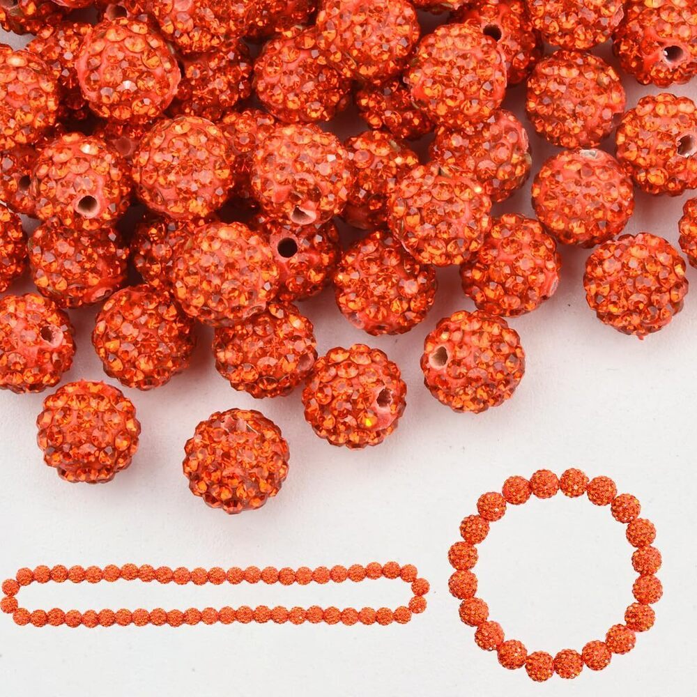 7777 200pcs 10mm Rhinestone Clay Beads for Crafting - Ice Collection